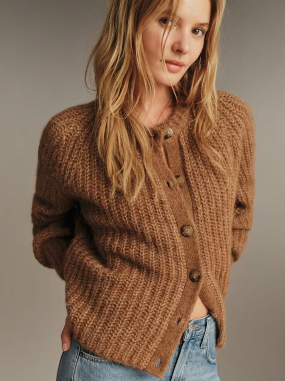 Sezane Emille Cardigan in Camel XXS